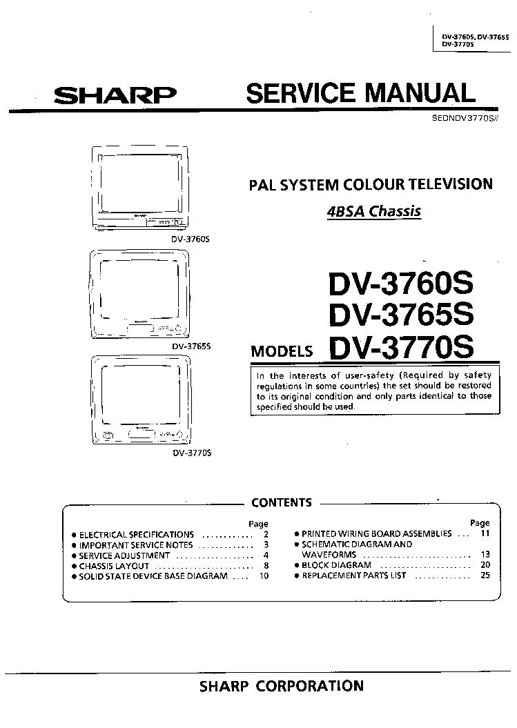 SHARP DV3760S-3765S-3770S SM GB service manual