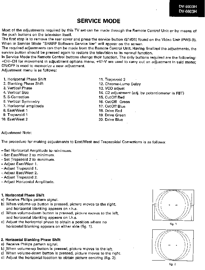 SHARP DV5903H TV SM service manual (2nd page)