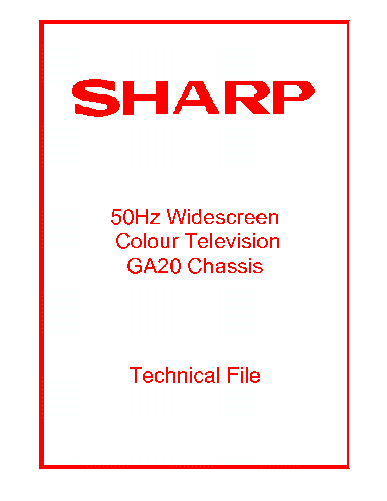 SHARP GA20 CHASSIS TV SM service manual (1st page)
