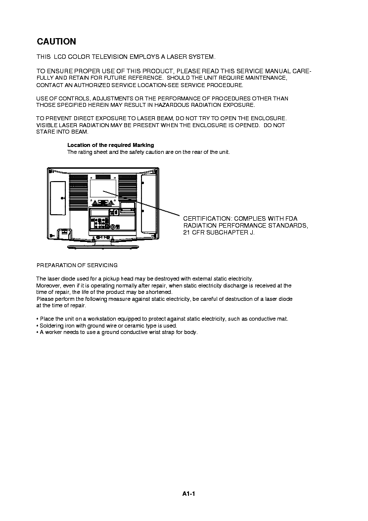 SHARP LC-19DV28UT service manual (2nd page)