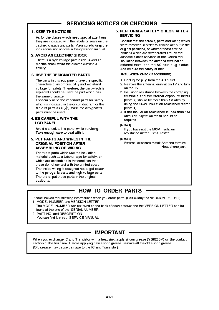 SHARP LC-19SB27UT service manual (2nd page)