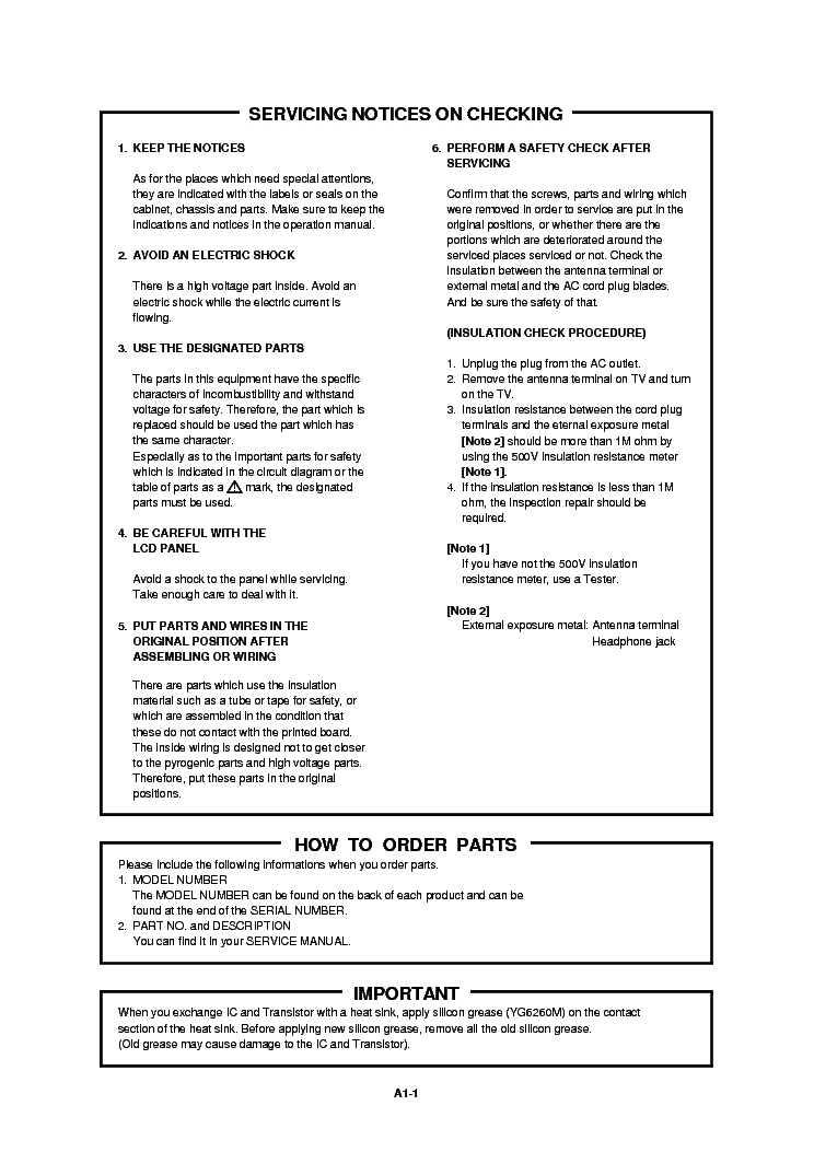 SHARP LC-24LE440M SERIES service manual (2nd page)