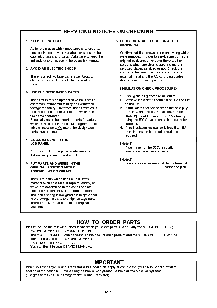 SHARP LC-26SB28UT service manual (2nd page)