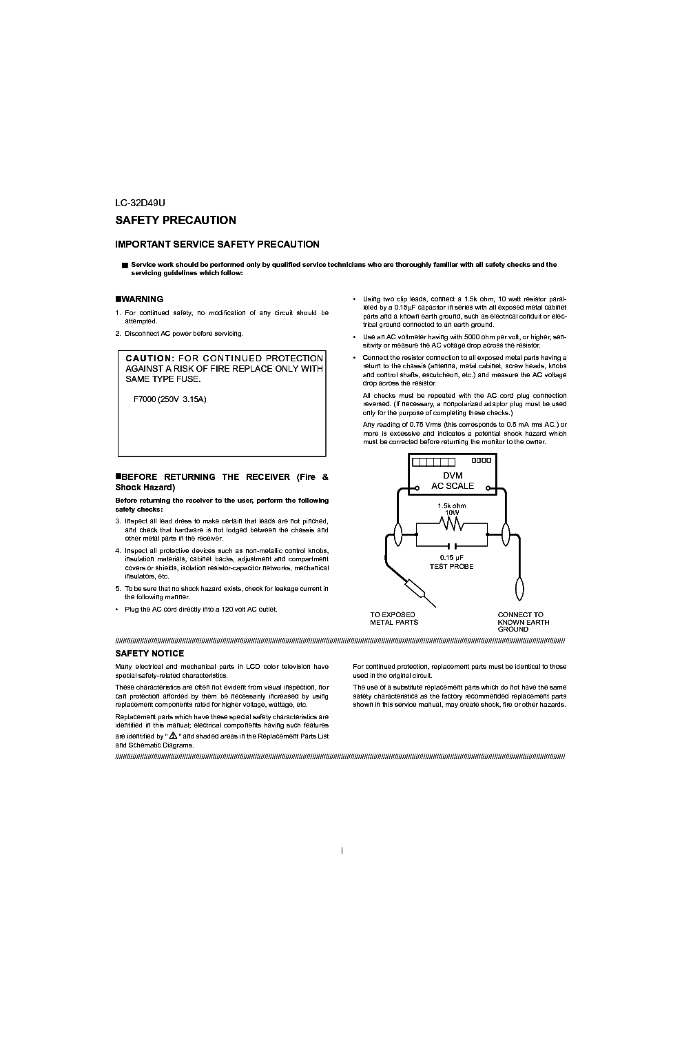 SHARP LC-32D49U service manual (2nd page)