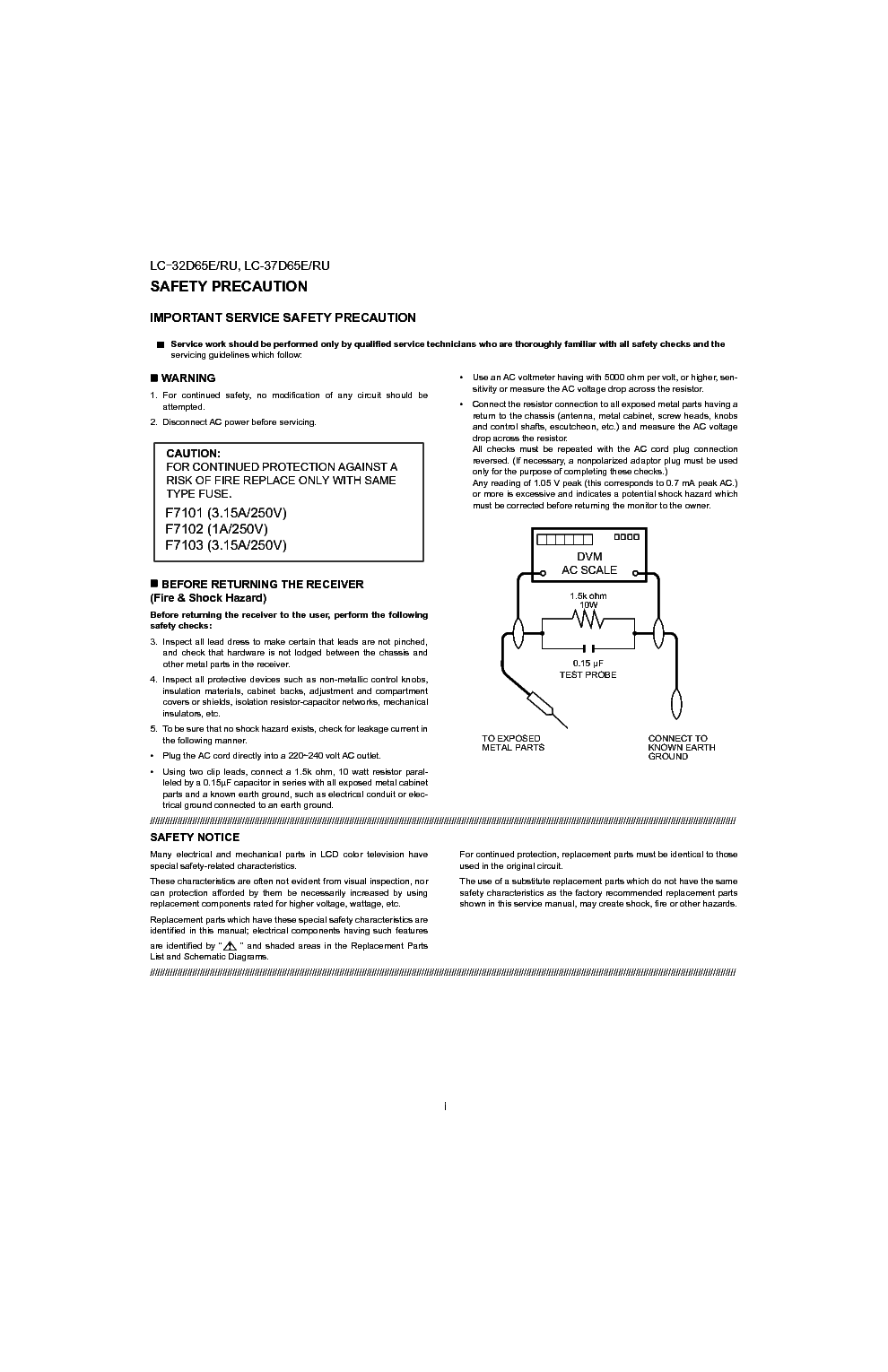 SHARP LC-32D65E LC-37D65E RU service manual (2nd page)