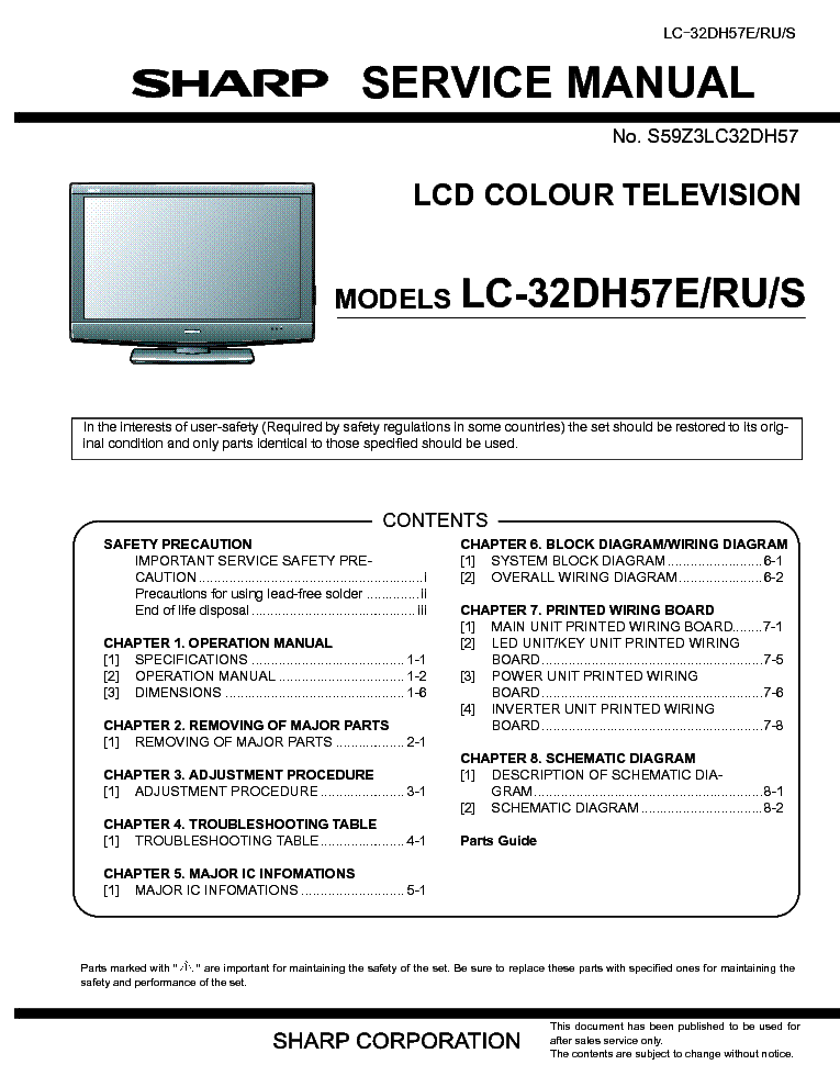 SHARP LC-32DH57E RU S service manual (1st page)