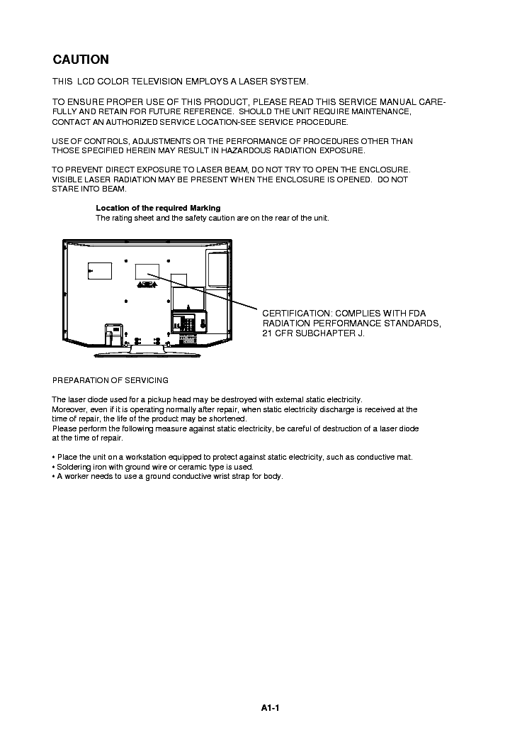 SHARP LC-32DV27UT service manual (2nd page)