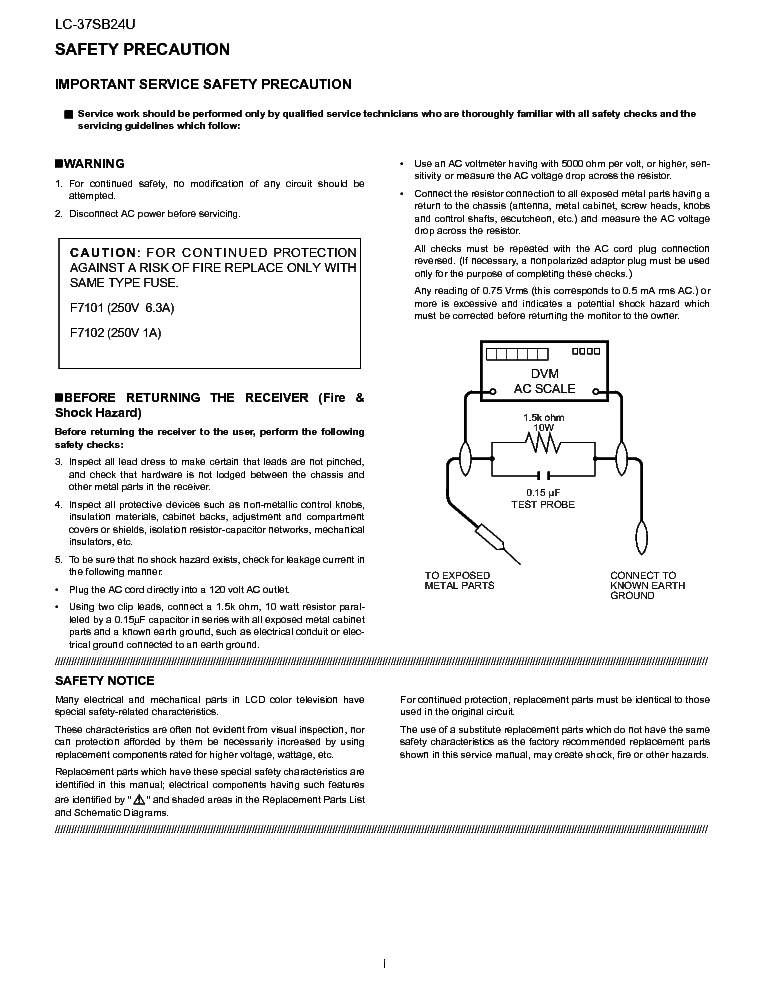 SHARP LC-37SB24U service manual (2nd page)