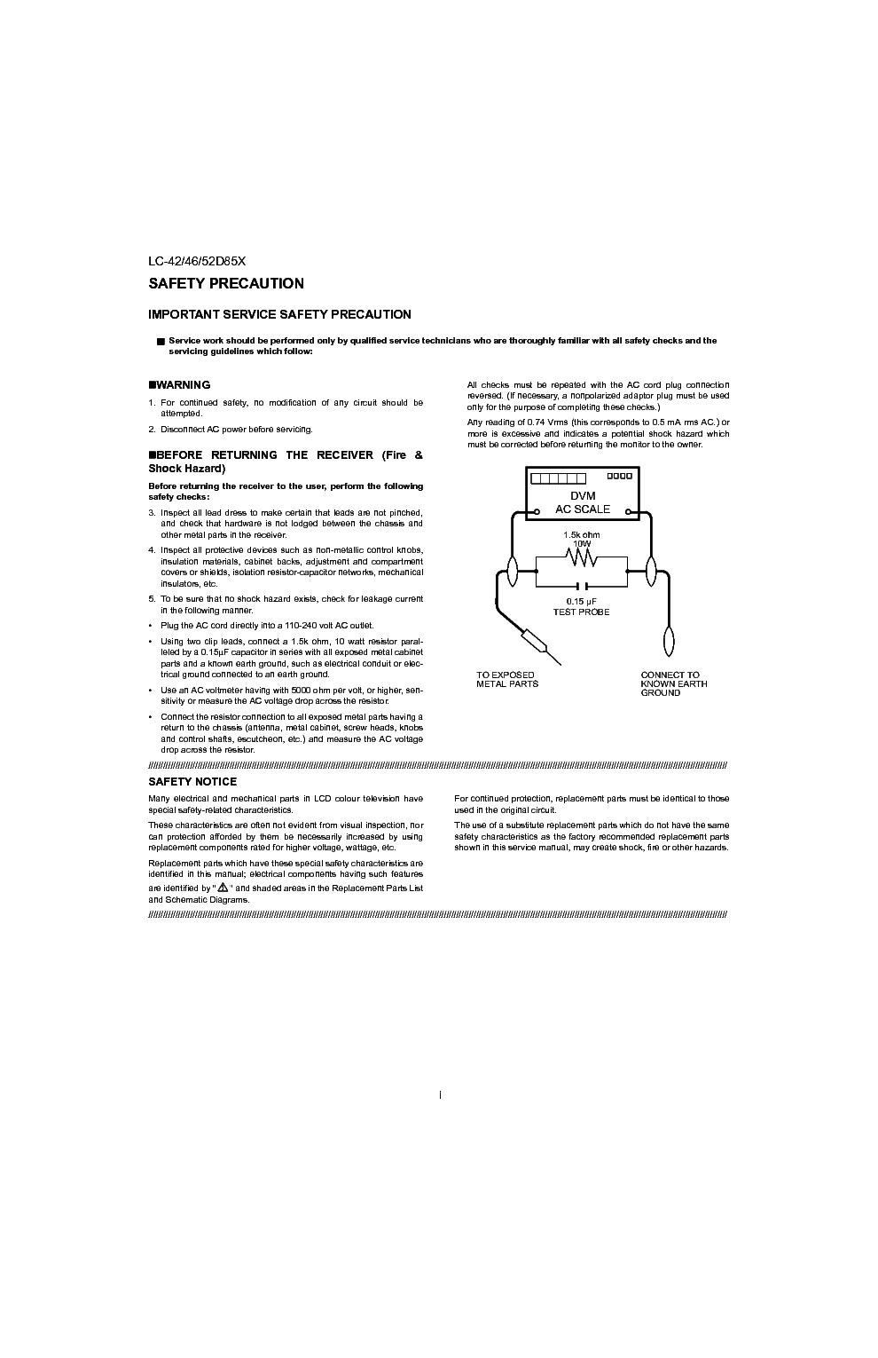 SHARP LC-42D85X LC-46D85X LC-52D85X service manual (2nd page)
