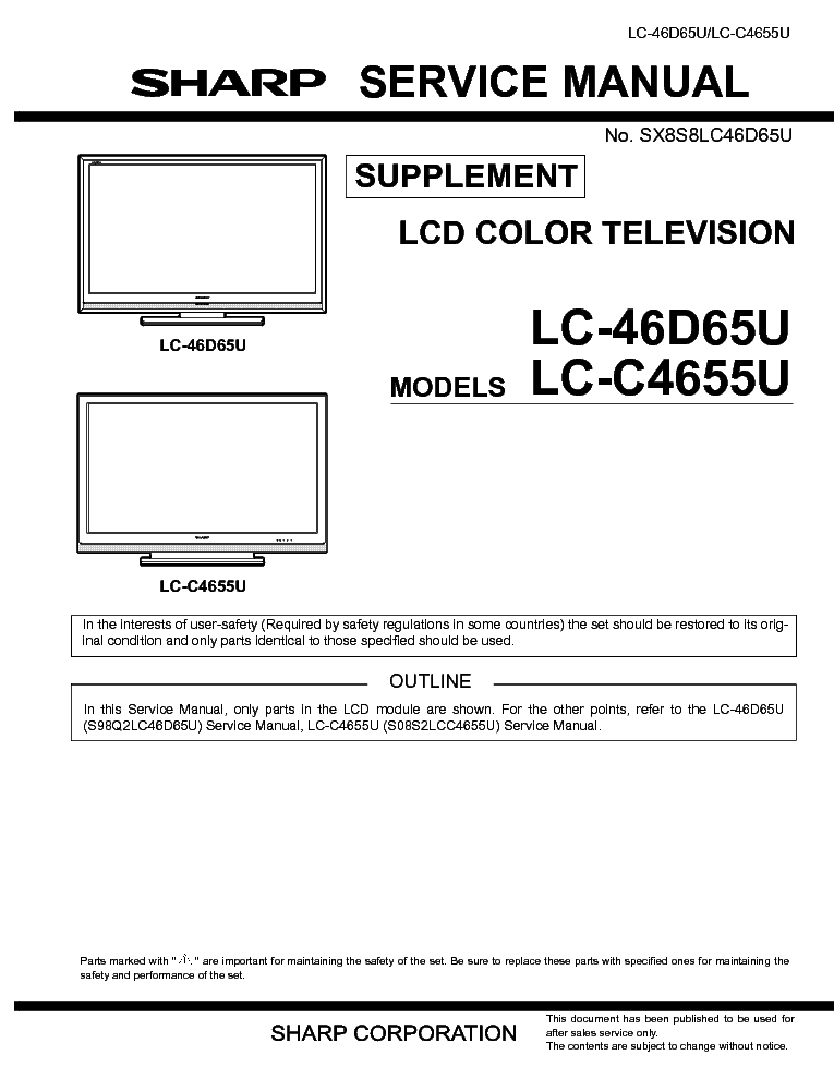 SHARP LC-46D65U LC-C4655U SUPP service manual (1st page)