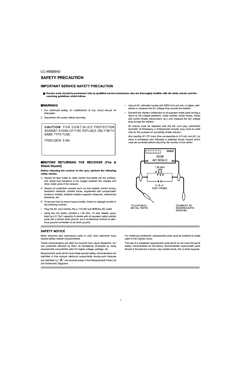 SHARP LC-46SB54U SM service manual (2nd page)
