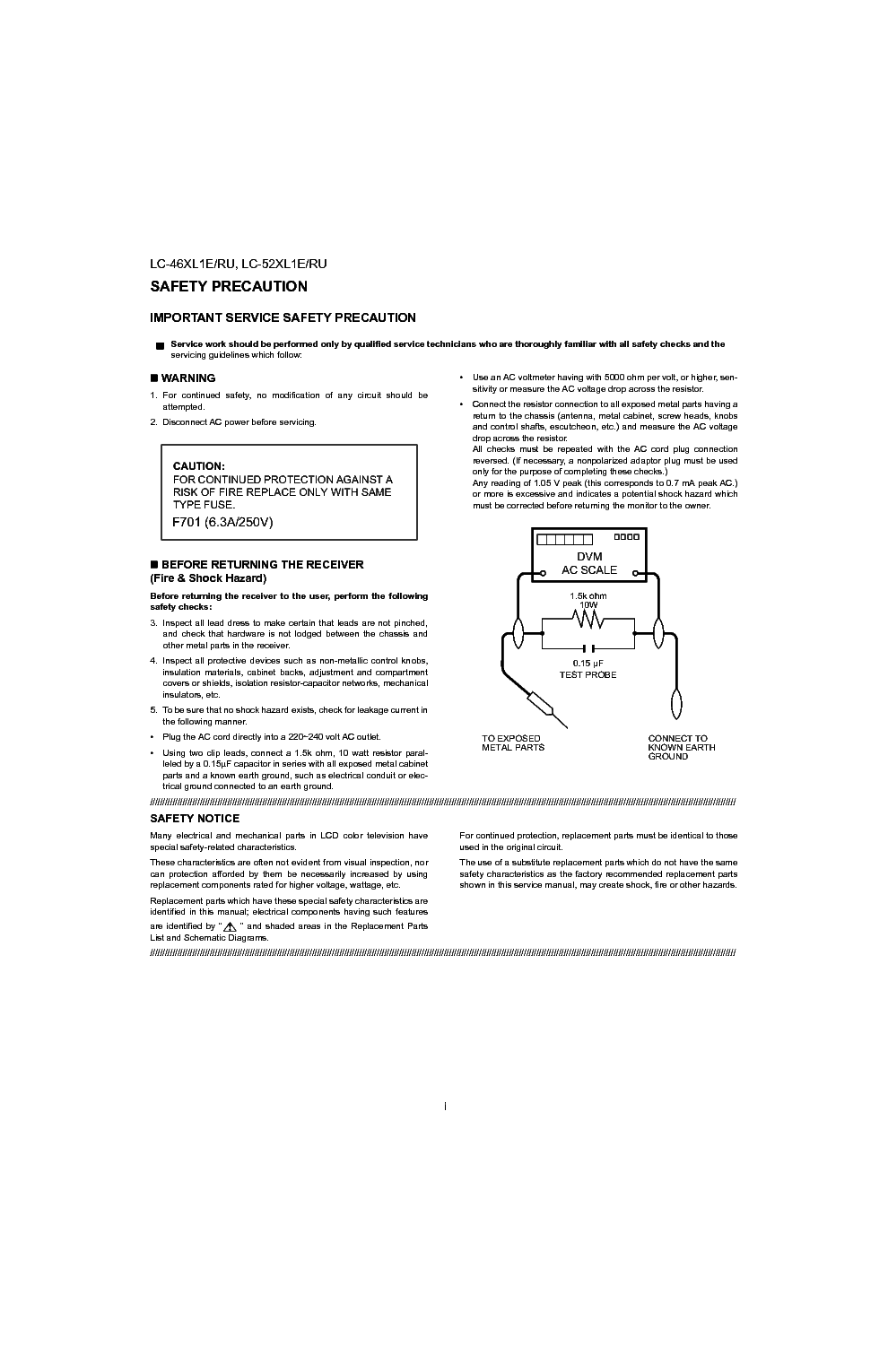 SHARP LC-46XL1E RU LC-46XL1E RU service manual (2nd page)