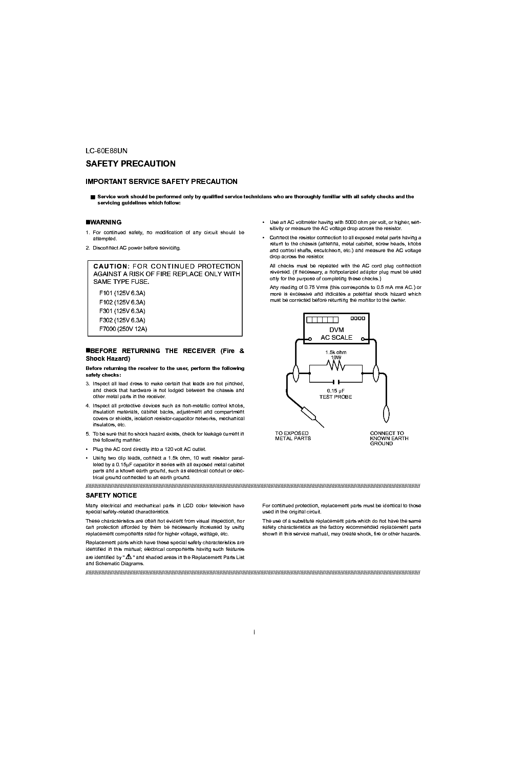 SHARP LC-60E88UN SM service manual (2nd page)