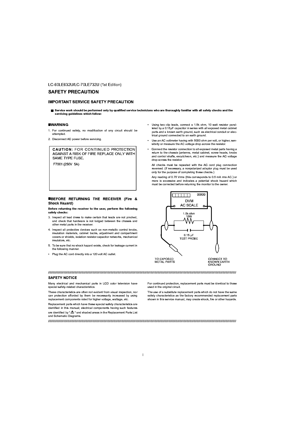 SHARP LC-60LE632U 70LE732U SM service manual (2nd page)