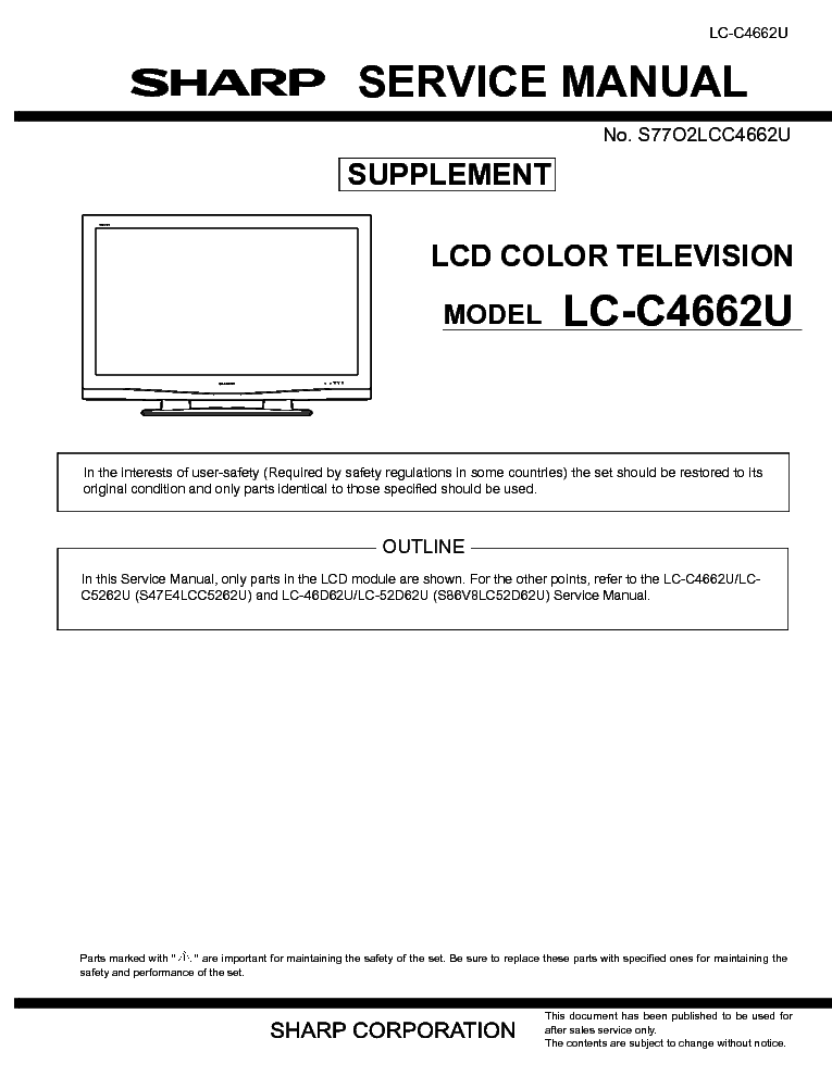 SHARP LC-C4662U SUPP service manual (1st page)