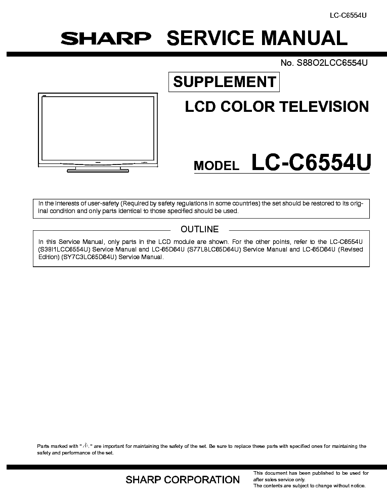 SHARP LC-C6554U SUPP service manual (1st page)