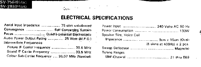 SHARP SV2888H service manual (2nd page)