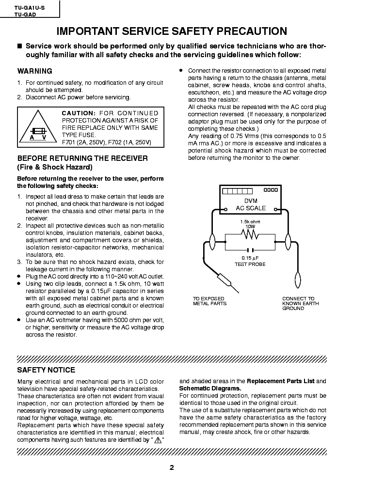 SHARP TU-GAD GA1U-S AVC-SYSTEM SM service manual (2nd page)