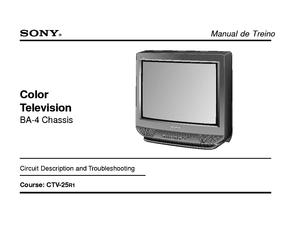 SONY 3507921-TV-TRAINING-MANUAL-CHASSI-BA4 service manual (1st page)
