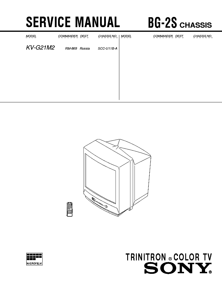 SONY BG-2S-CHASSIS-KV-G21M2 service manual (1st page)