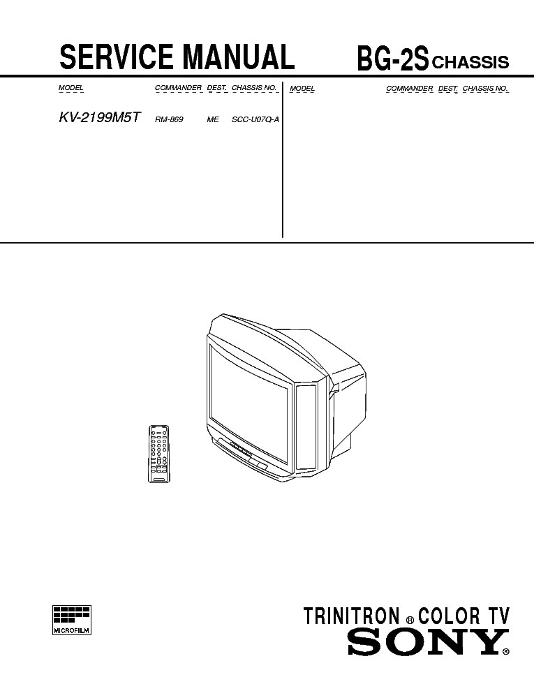 SONY BG-2S service manual (1st page)