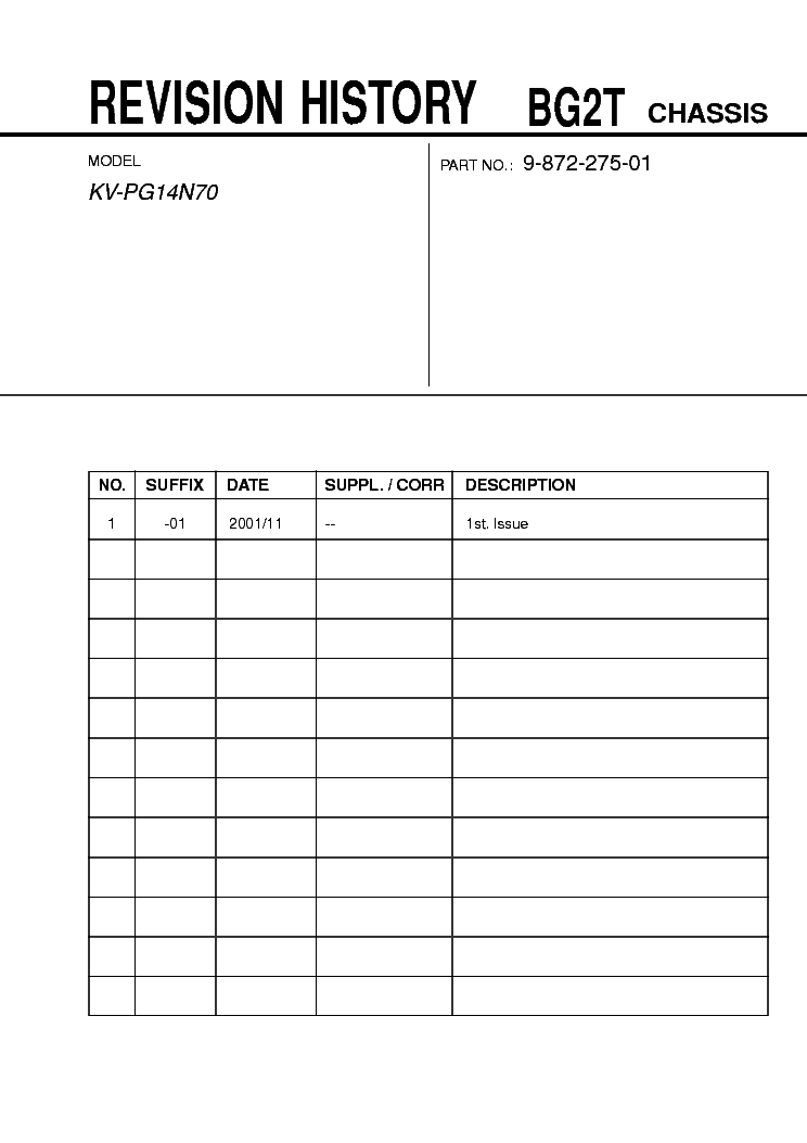 SONY BG2T CHASSIS KVPG14N70 service manual (1st page)