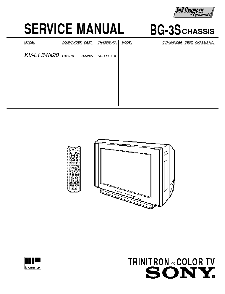 SONY BG3S CHASSIS KV-EF34N90 service manual (1st page)