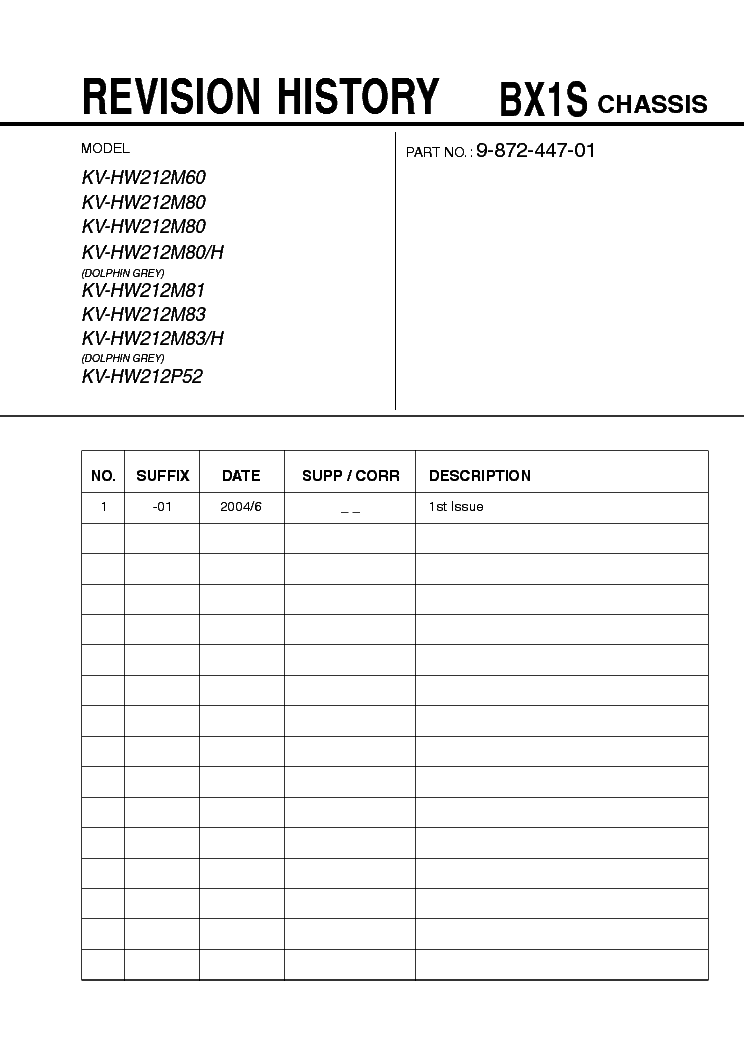 SONY KV-HW212M60 HW212M80 HW212M80 HW212M80 H HW212M81 HW212M83 HW212M83 H HW212P52 CH BX1S service manual (1st page)