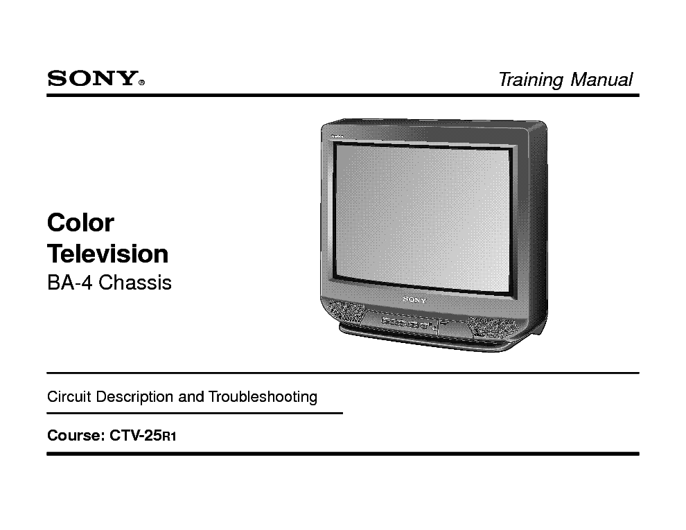 SONY CTV-25R1 TRAINING service manual (1st page)