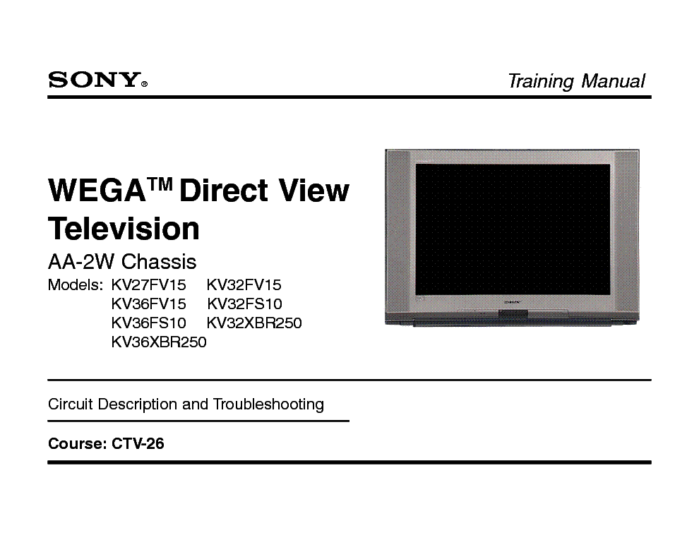 SONY CTV-26 AA2W DIRECT VIEW TRAINING MANUAL service manual (1st page)