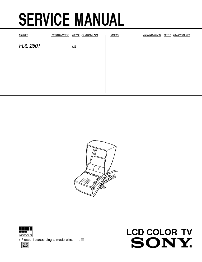SONY FDL-250T SM service manual (1st page)