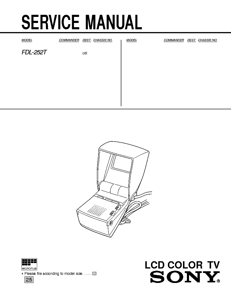 SONY FDL-252T service manual (1st page)