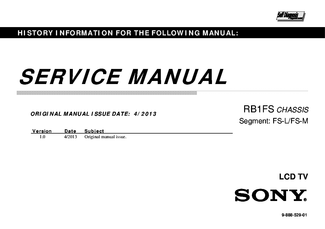 SONY KD-55X9000A CHASSIS RB1FS SM service manual (1st page)