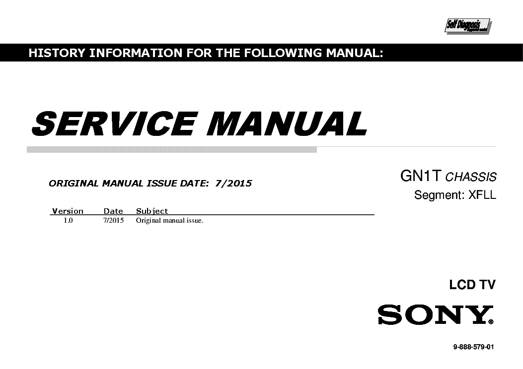 SONY KD-65X8000C CHASSIS GN1T SM service manual (1st page)