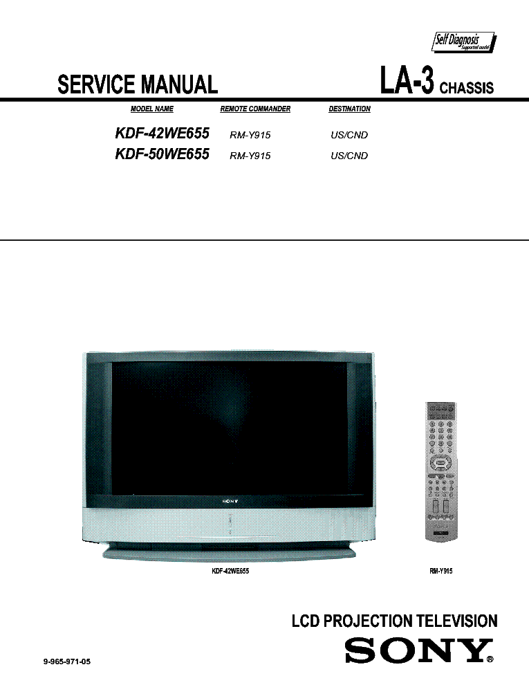 SONY KDF-42-50WE655 CH LA-3 SM service manual (2nd page)