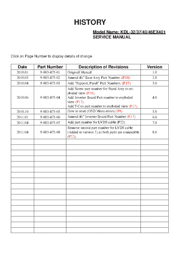 SONY KDL-32EX401 KDL-37EX401 KDL-40EX401 KDL-46EX401 CHASSIS AZ1-N 3A-2 SM service manual