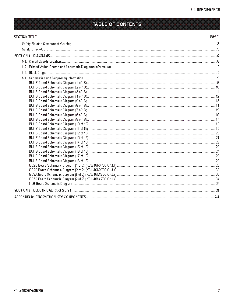 SONY KDL-40NX700 46NX700 CHASSIS AZ1-H REV.2 SM service manual (2nd page)