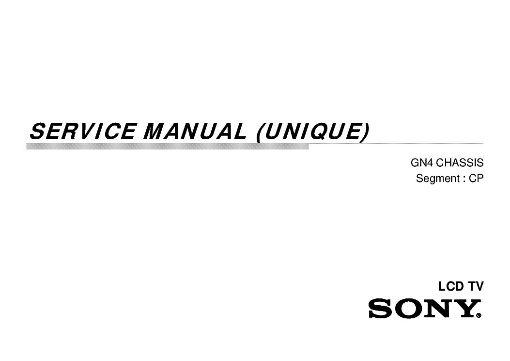 SONY KDL43W665F KDL50W665F CHASSIS GN4 SM service manual (2nd page)