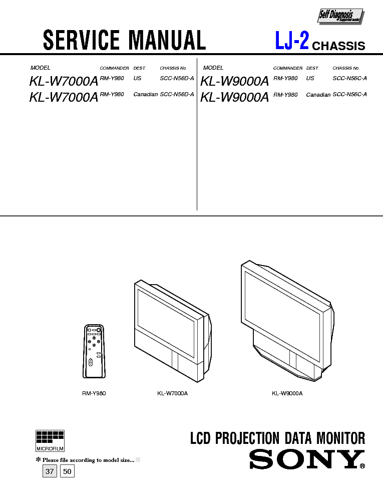 SONY KL-W7000A W9000A CH LJ-2 SM service manual (2nd page)