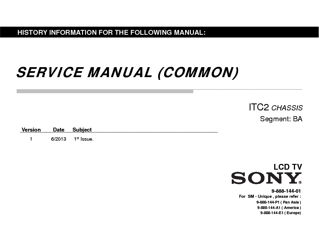 SONY KLV-24R402A service manual (1st page)