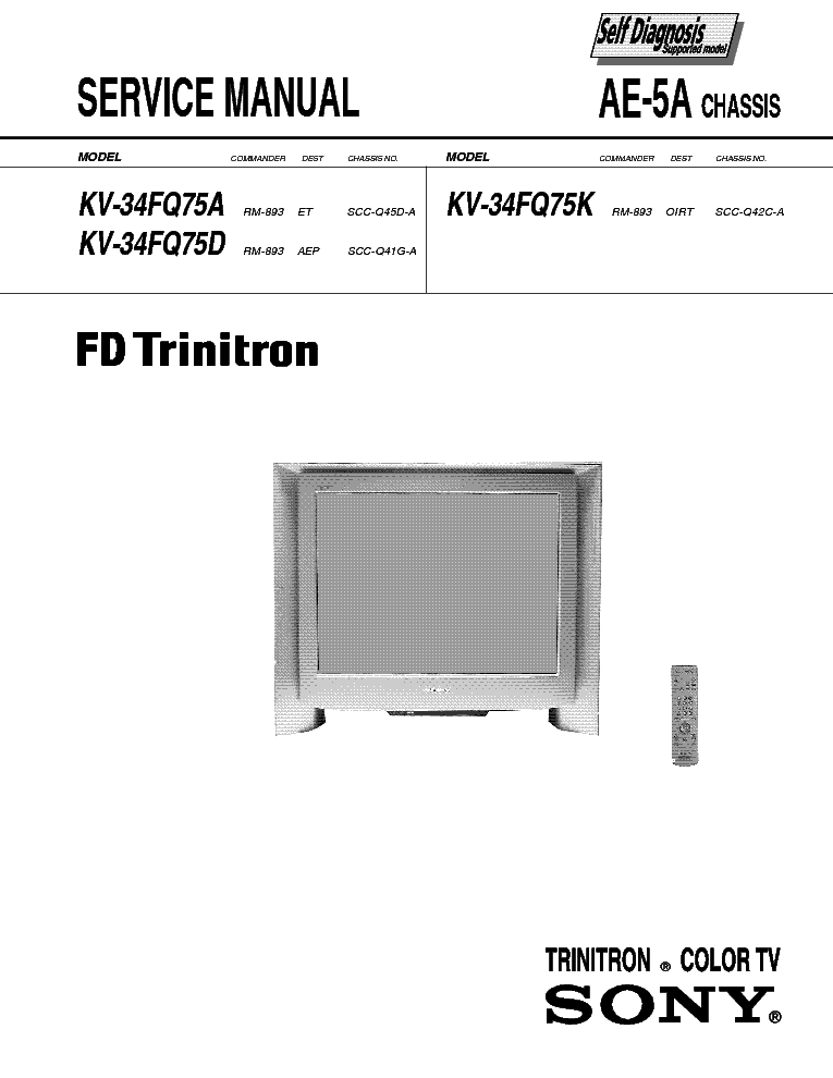 SONY KV-34FQ75A-D-K CH AE-5A SM service manual (1st page)