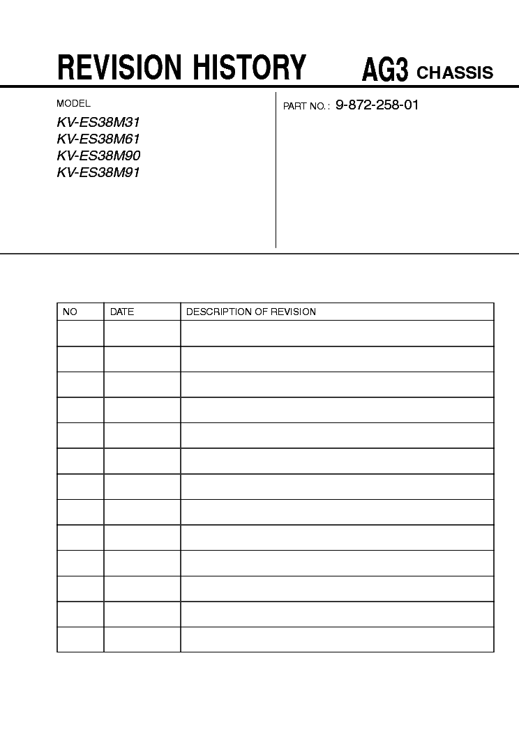 SONY KV-ES38M31-61-90-91 CH AG3 SM service manual (1st page)