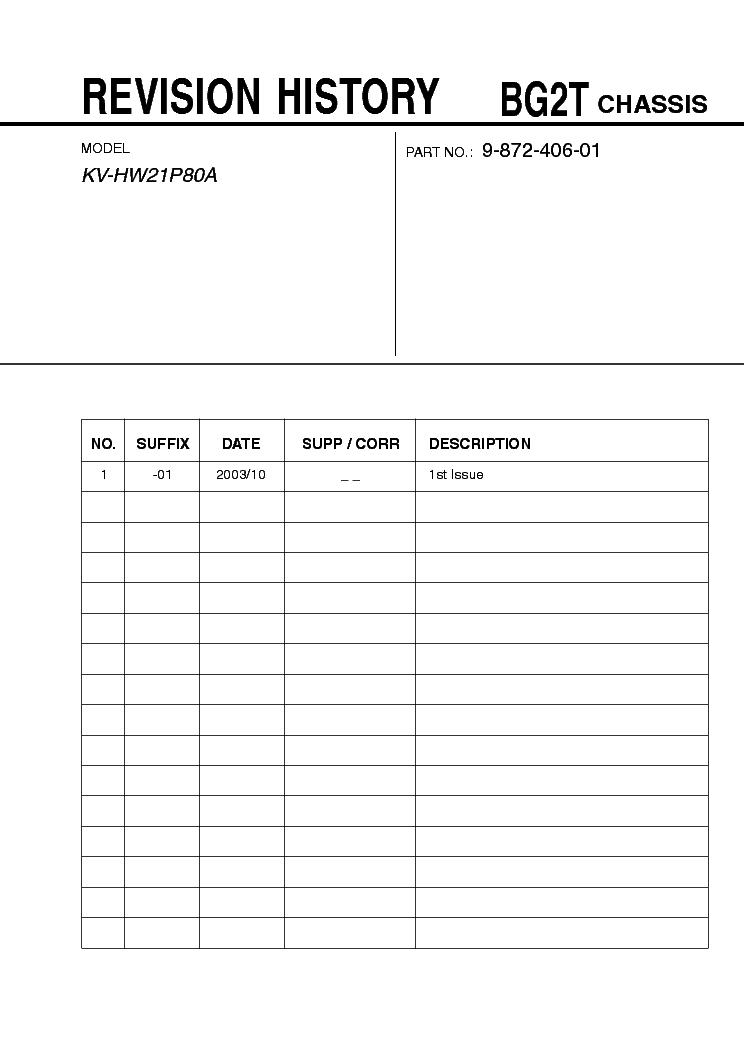 SONY KV-HW21P80A-BG2T service manual (1st page)