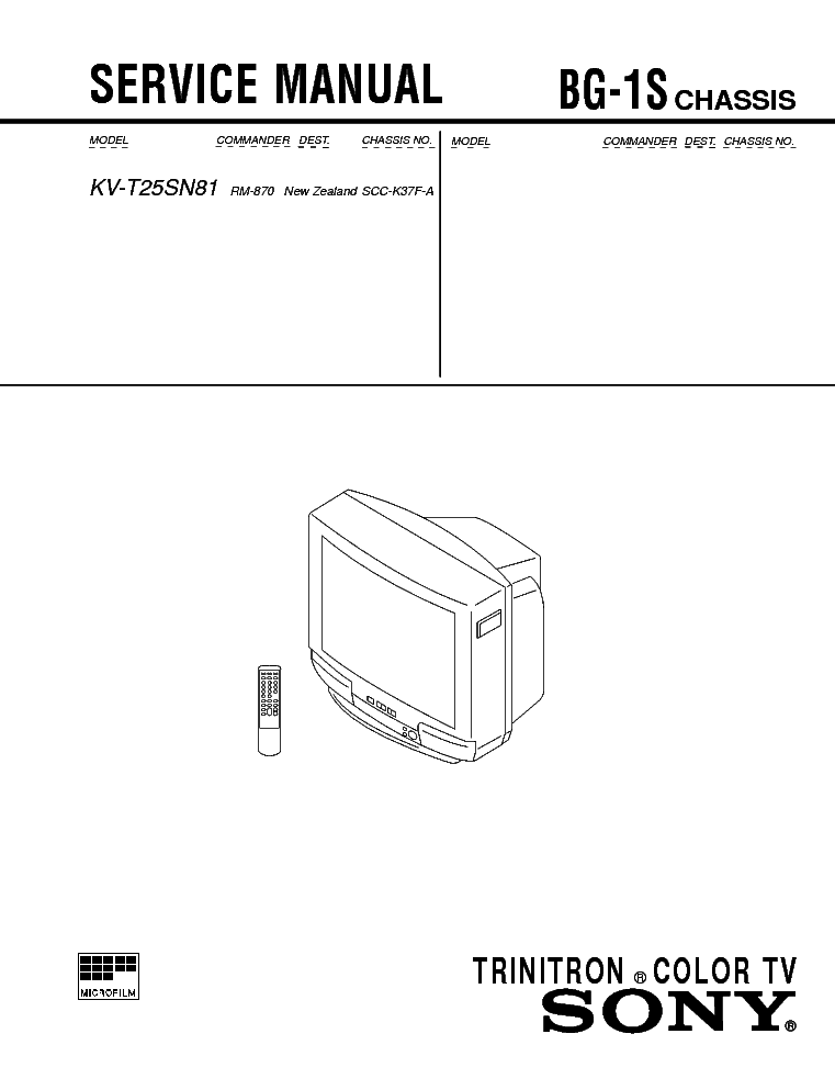SONY KV-T25SN81 service manual (1st page)