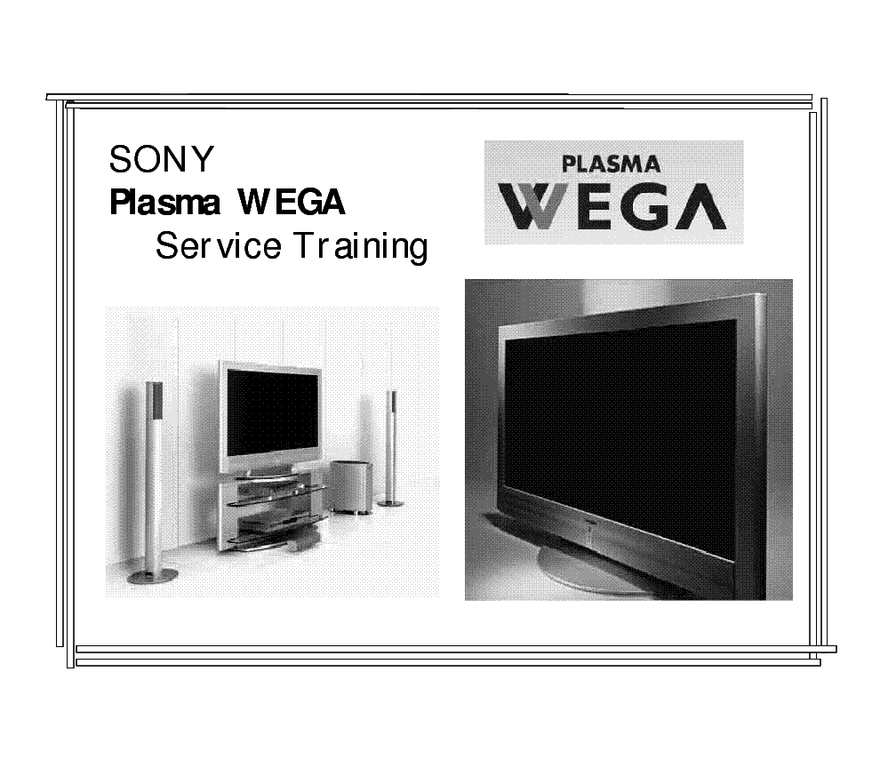 Sony Kz32ts1u Wega Plasma Tv Training Manual Service