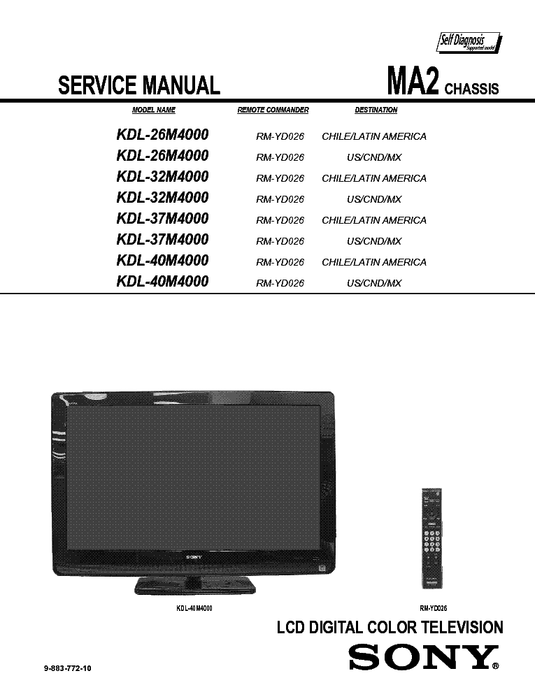 SONY KDL-26-32-37-40M4000 CH MA2 service manual (2nd page)