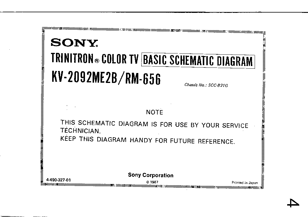 SONY KV-2092ME2B RM-656 CHASSIS SCC-B21G service manual (1st page)