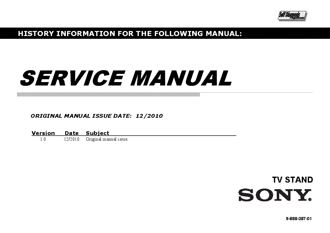 SONY SU-B401S SU-B461S SU-B551S TV STAND VER.1.0 SM service manual (1st page)