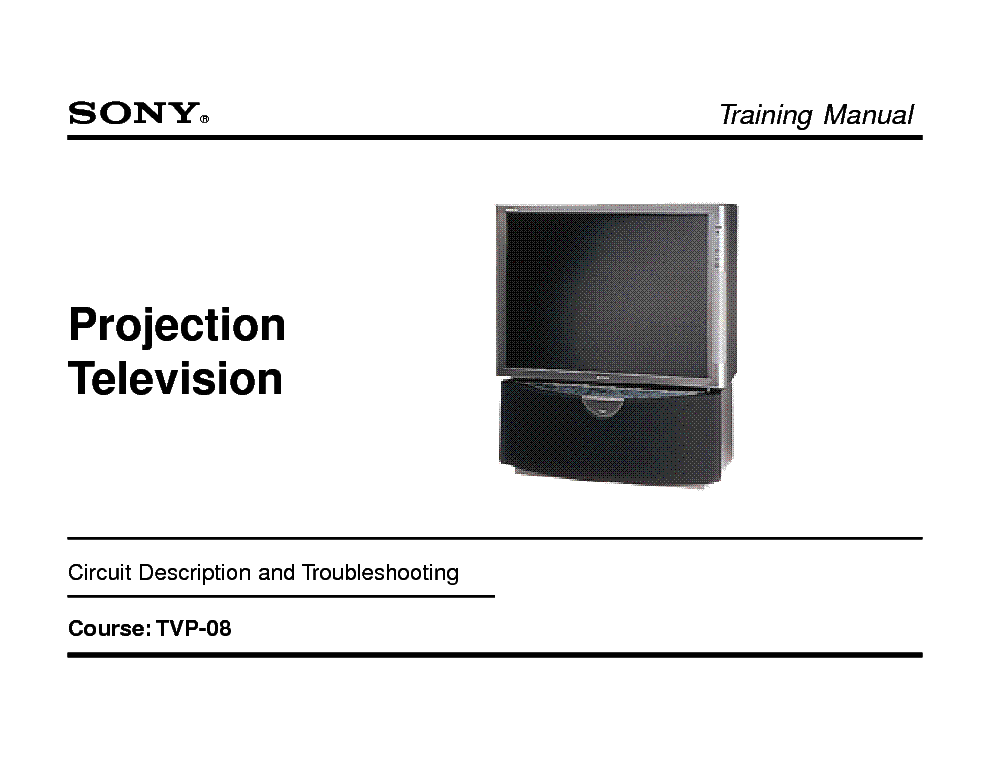 SONY TVP08 KP53XBR TRAINING MANUAL service manual (1st page)