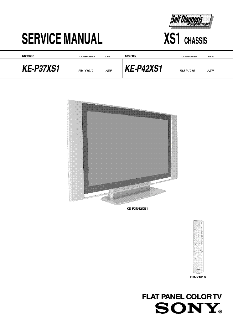 SONY XS1 CHASSIS KEP37XS1 PLASMA TV SM service manual (1st page)